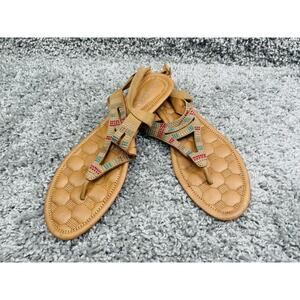 Anna Womens Slingback Sandals Beige Size 10 Bohemian Beaded Jenson 250